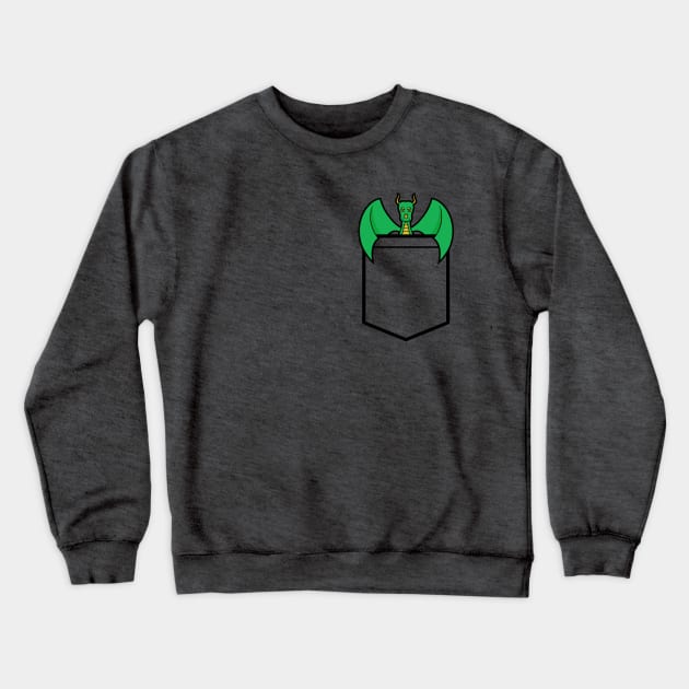 Dragon in Your Pocket Crewneck Sweatshirt by inatorinator